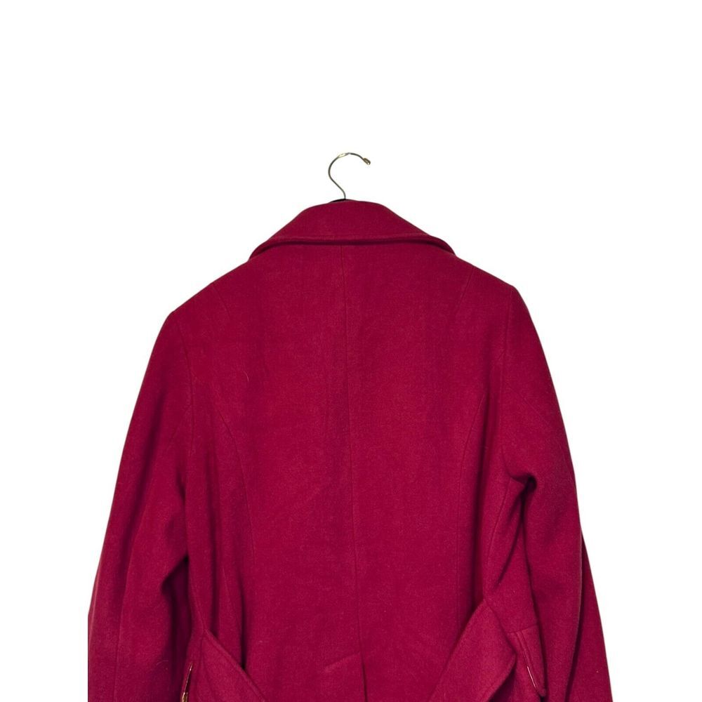 CAbi Women Peacoat Jacket Tea Coat Style 619 Wool Blend Burgundy Red Plus Sz. 14 - Picture 9 of 9